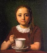 Constantin Hansen Little Girl with a Cup France oil painting artist